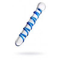 Двусторонний фаллоимитатор Sexus Glass, стекло, прозрачный, 19 см