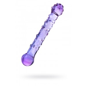 Двусторонний фаллоимитатор Sexus Glass, стекло, сиреневый, 19,5 см