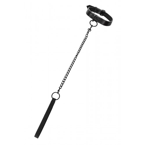 Ошейник TOYFA Theatre, кожа, черный, 58 см