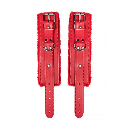 Наручники Anonymo #0105, PU кожа, красные, 27 см