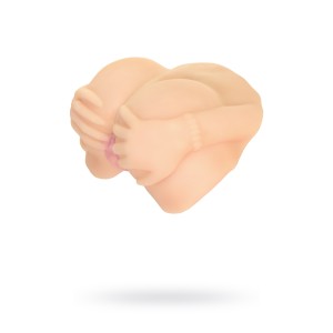 Мастурбатор реалистичный TOYFA Juicy Pussy Nicole с вибрацией , вагина и анус, TPR, телесный, 19 см (иной угол)