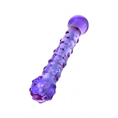 Двусторонний фаллоимитатор Sexus Glass, стекло, сиреневый, 19,5 см