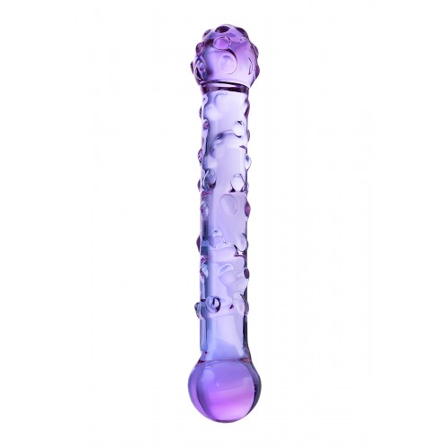 Двусторонний фаллоимитатор Sexus Glass, стекло, сиреневый, 19,5 см