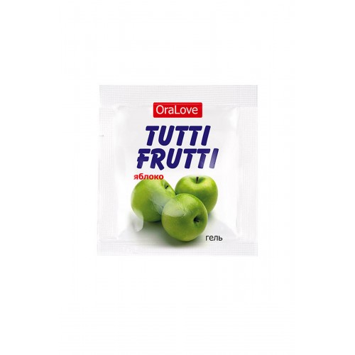Съедобная гель-смазка TUTTI-FRUTTI для орального секса со вкусом яблока,4 гр по 20шт в упаковке