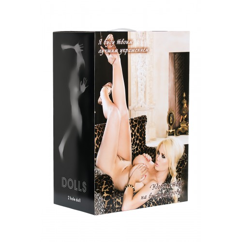 Кукла надувная Liliana с реалистичной головой, TOYFA Dolls-X, блондинка, с двумя отверстиями, кибер вставка вагина – анус