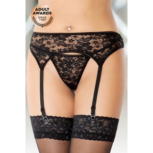 Пояс и стринги кружевные черные-M/L (иной угол)