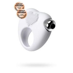 Виброкольцо для продления полового акта JOS MOYS, силикон, белое, 6,7 см (иной угол)
