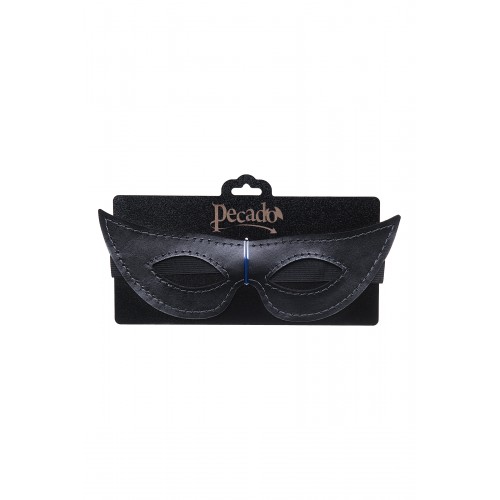 Маска открытая острая Pecado BDSM, натуральная кожа, черная