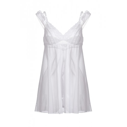 Комбинация бэби-долл c разрезом сзади Erolanta Sofia, белая (50-52)