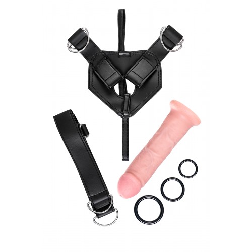 Страпон Pipedream, King Cock Strap on Harness with 8" Cock - Flesh