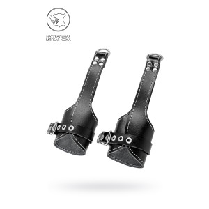 Подвес Pecado BDSM, «мягкий» с белой строчкой, натуральная кожа, чёрный (иной угол)