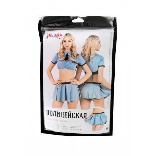 Нижняя часть костюма «Полицейская», Pecado BDSM, юбка, голубой, 40-42