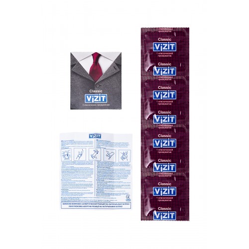 Презервативы VIZIT Classic Классические 3 шт, латекс, 18 см