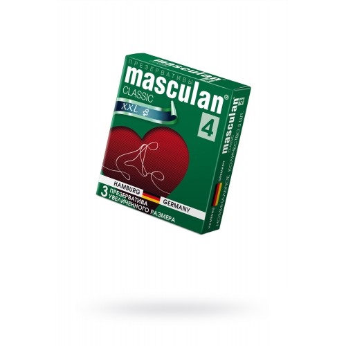 Презервативы Masculan Classic 4,  3 шт.  Увеличенного размера (XXL) розового цвета ШТ