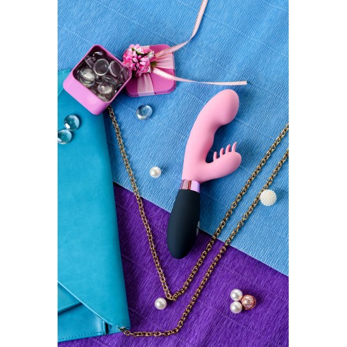 Массажер 3 в 1 Eromantica Ornella, розовый, силикон, 21,5 см