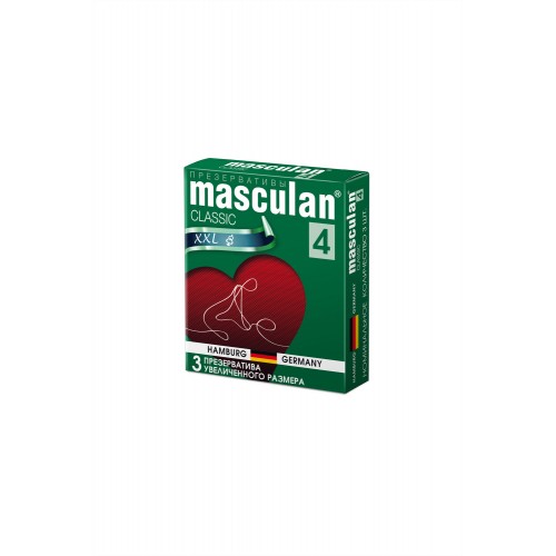 Презервативы Masculan Classic 4,  3 шт.  Увеличенного размера (XXL) розового цвета ШТ
