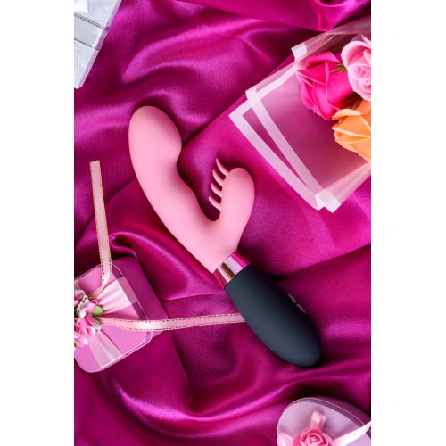 Массажер 3 в 1 Eromantica Ornella, розовый, силикон, 21,5 см