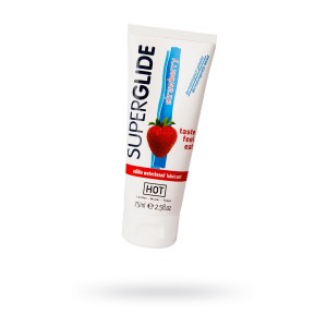 Съедобная смазка на водной основе Superglide  для орального секса со вкусом клубники 75 мл (иной угол)