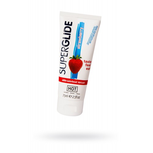 Съедобная смазка на водной основе Superglide  для орального секса со вкусом клубники 75 мл