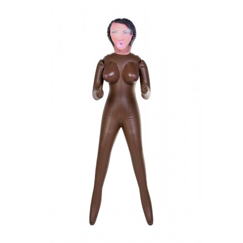 Кукла надувная, Michelle, негритянка, TOYFA Dolls-X,  с тремя отверстиями, 160 см