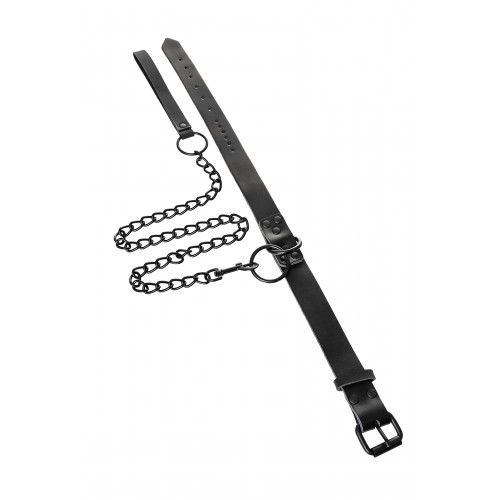 Ошейник TOYFA Theatre, кожа, черный, 58 см