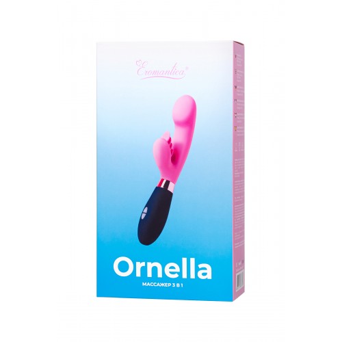 Массажер 3 в 1 Eromantica Ornella, розовый, силикон, 21,5 см