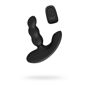 Стимулятор простаты Levett Nitoc с пультом ДУ, силикон, чёрный (иной угол)