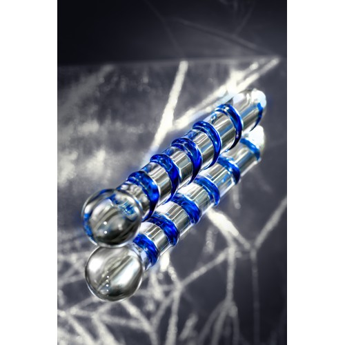 Двусторонний фаллоимитатор Sexus Glass, стекло, прозрачный, 19 см