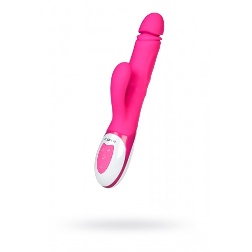 Вибратор с клиторальным стимулятором Nalone Wave, Силикон, Розовый, 26 см