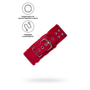 Ошейник TOYFA, PU кожа, красный, 43 см (иной угол)