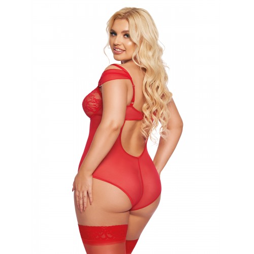 Боди SoftLine Collection Dora, красный, XXL