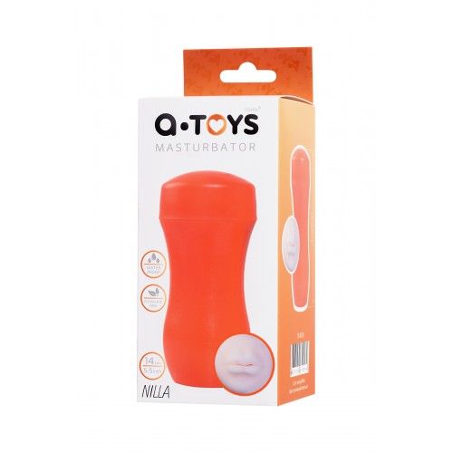 Мастурбатор TOYFA A-Toys, рот, оранжевый/телесный, 14 см