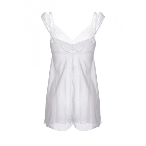 Комбинация бэби-долл c разрезом сзади Erolanta Sofia, белая (50-52)