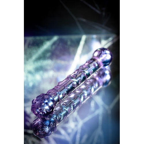 Двусторонний фаллоимитатор Sexus Glass, стекло, сиреневый, 19,5 см
