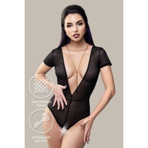 Эротическое боди Waname Abandon с короткими рукавами черное (42-44) (иной угол)