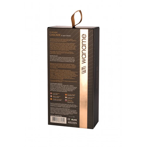 Стимулятор точки G WANAME D-SPLASH  Cascade, Силикон, Чёрный, 15 см