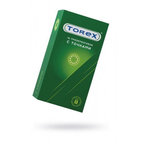 Презервативы Torex, точечные, латекс, 18,5 см, 5,4 см, 12 шт.