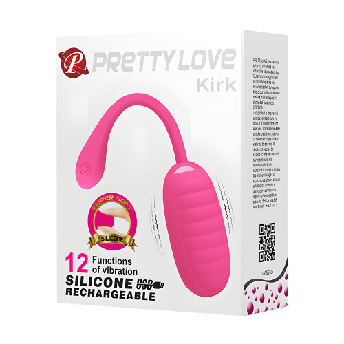 Перезаряжаемое виброяйцо рельефное Pretty Love Kirk розовое