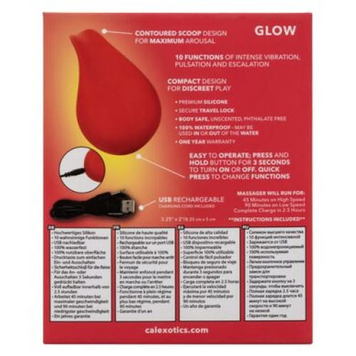 Перезаряжаемый вибратор красный Red Hot Glow
