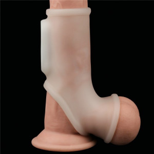 Вибронасадка на пенис и мошонку Vibrating Silk Knights Ring (иной угол)