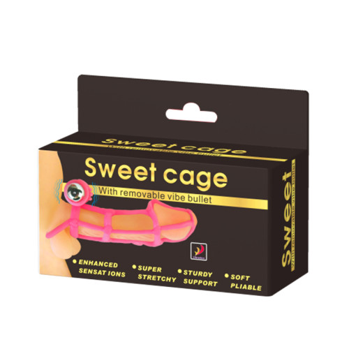 Вибронасадка с и петлей для мошонки Baile Sweet Cage