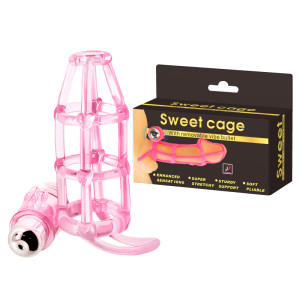 Вибронасадка с и петлей для мошонки Baile Sweet Cage