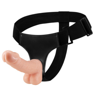 Реалистичный страпон с мошонкой на трусиках Baile Yvette Strap On (иной угол)