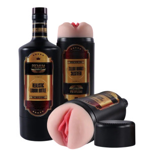 Реалистичный мастурбатор-вагина в бутылке Liquor Bottle