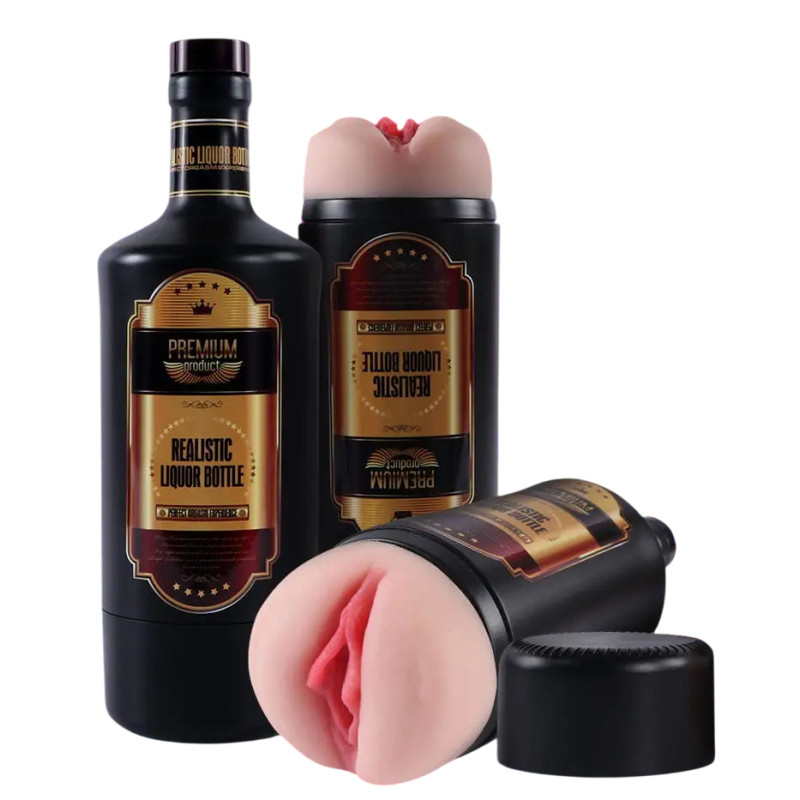 Реалистичный мастурбатор-вагина в бутылке Liquor Bottle
