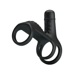 Вибронасадка на пенис с клиторальным стимулятором Pretty Love Vibrating Penis Sling (иной угол)