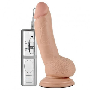 Реалистичный телесный вибратор с присоской Real Extreme 18 см (иной угол)