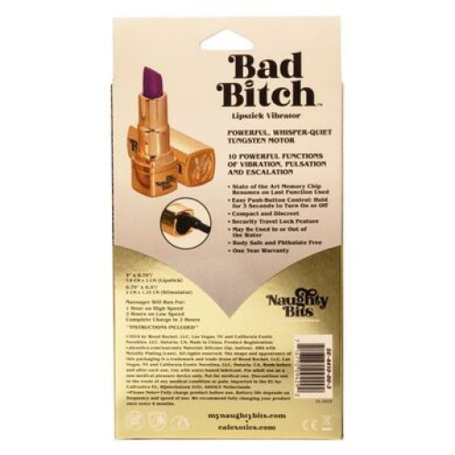 Перезаряжаемый вибратор в виде помады Naughty Bits Bad Bitch Lipstick