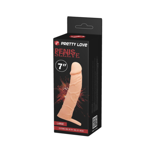 Насадка-удлинитель на пенис с закрытой головкой Pretty Love Penis Sleeve 7" Large