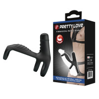 Вибронасадка на пенис с клиторальным стимулятором Pretty Love Vibrating Penis Sling
